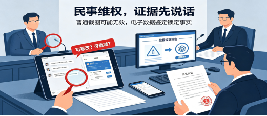 民事打官司,聊天记录、转账截图不算数?电子数据鉴定才是关键底牌 民事打官司,聊天记录、转账截图不算数?电子数据鉴定才是关键底牌